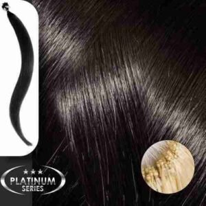 Micro Ring Loop Hair Extensions Platinum No 1.0 Black - Image 1