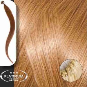 Micro Ring Loop Hair Extensions Platinum No 8.0 Light Blonde - Image 1