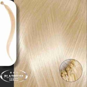 Micro Ring Loop Hair Extensions Platinum No 10.00 Blonde Platinum - Image 1
