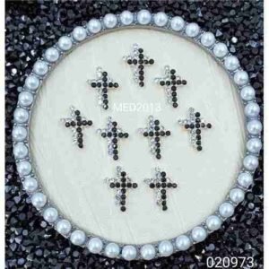 Nail Jewellery Cross Black-Silver - Image 1
